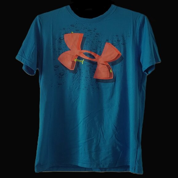 Under Armour Heatgear Meridian Blue Water Shirt Boy’s Large - Picture 1 of 5